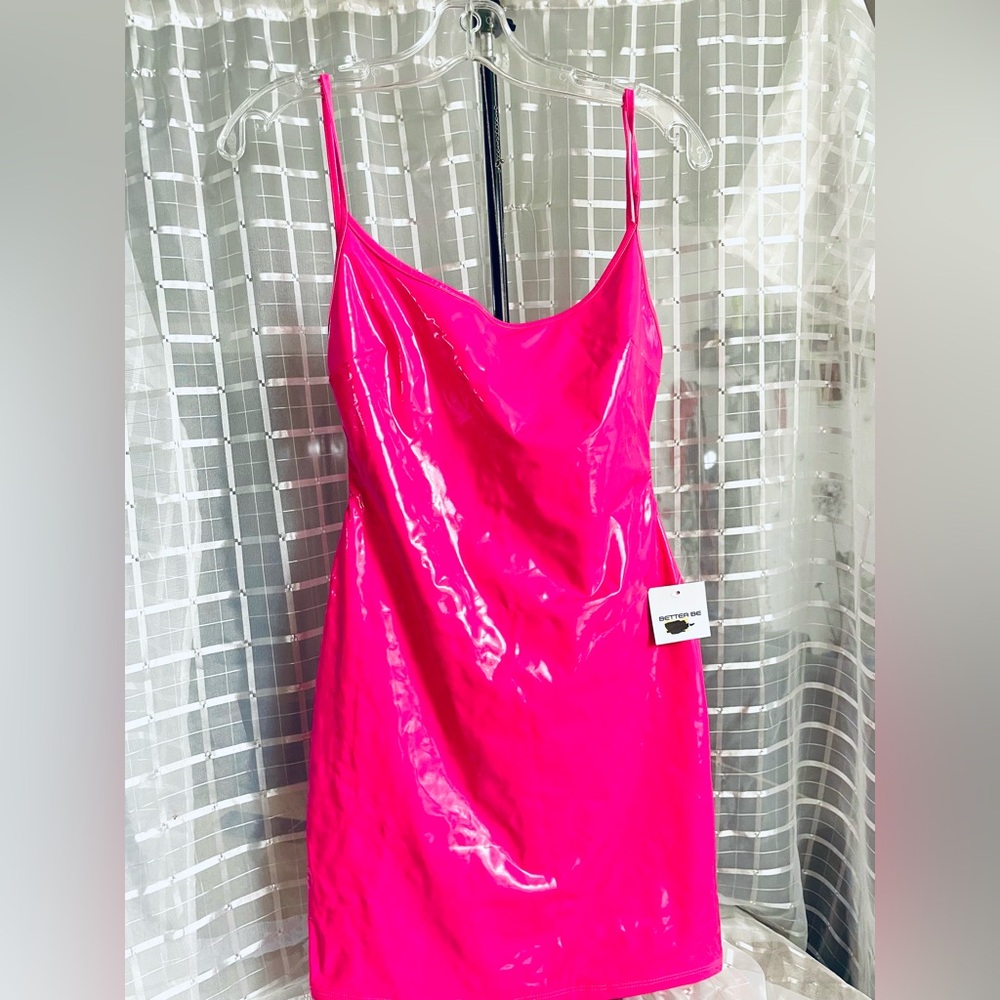 Vibrant Pink vinil Dress
